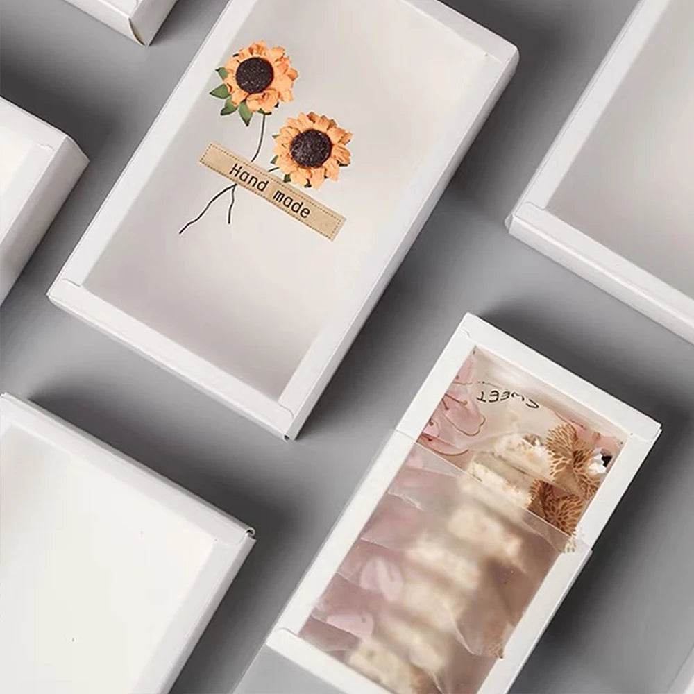 10Pcs Pull-Out Gift Boxes Drawer Kraft Paper Boxes with Clear Window Gift Jewelry Packaging Business Wedding Birthday Party - P12 Hub Europe