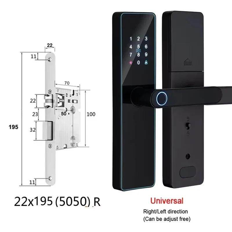 Fingerprint Door Lock | App, Remote, Handle, Card, Code - P12 Hub Europe