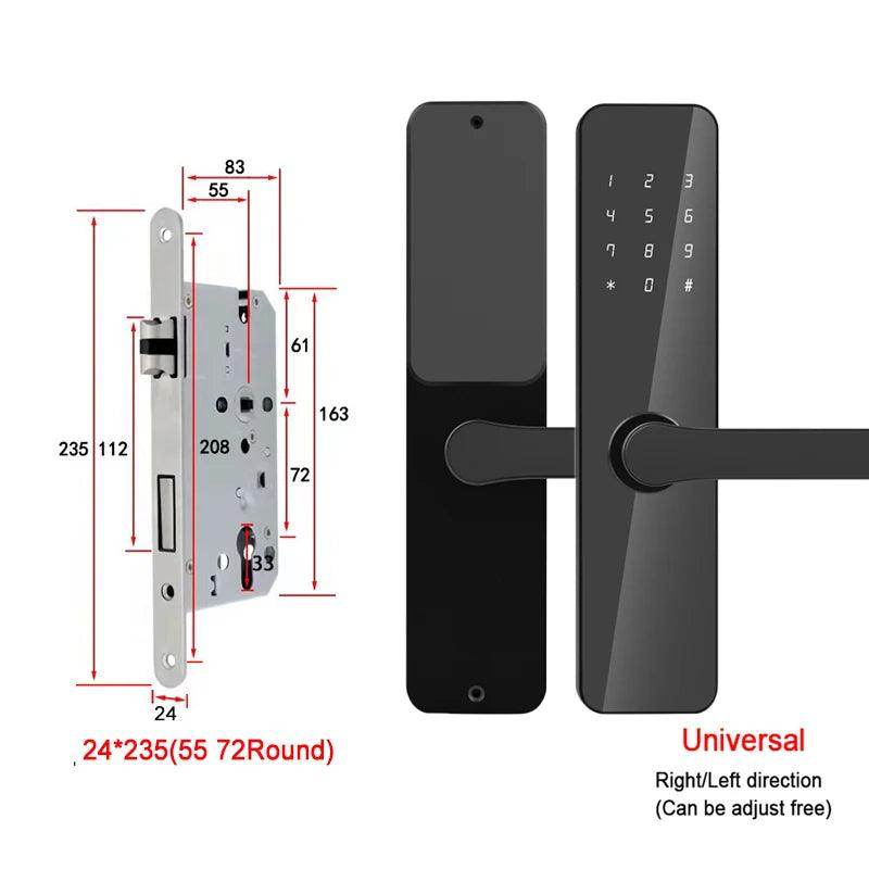 Smart Door Lock | Keypad, Card, Key, Bluetooth, 35-60mm - P12 Hub Europe