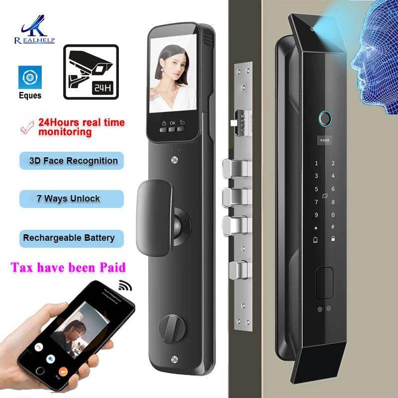 Smart Lock Video Doorbell, App, 6-in-1, 4200mAh - P12 Hub Europe