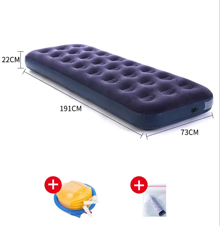 Inflatable Mattress for Guests & Home,Flocking Surface&Durable PVC , Rapid inflation, Air Bed Inflatable Bed
