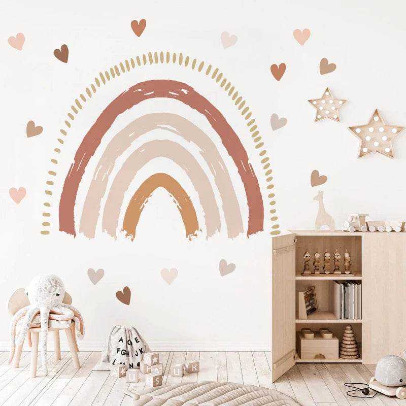 Nursery Boho Rainbow Wall Decals Wallpapers Wall Stickers Waterproof Children Living Room Bedroom KIds Baby Home Decor - P12 Hub Europe