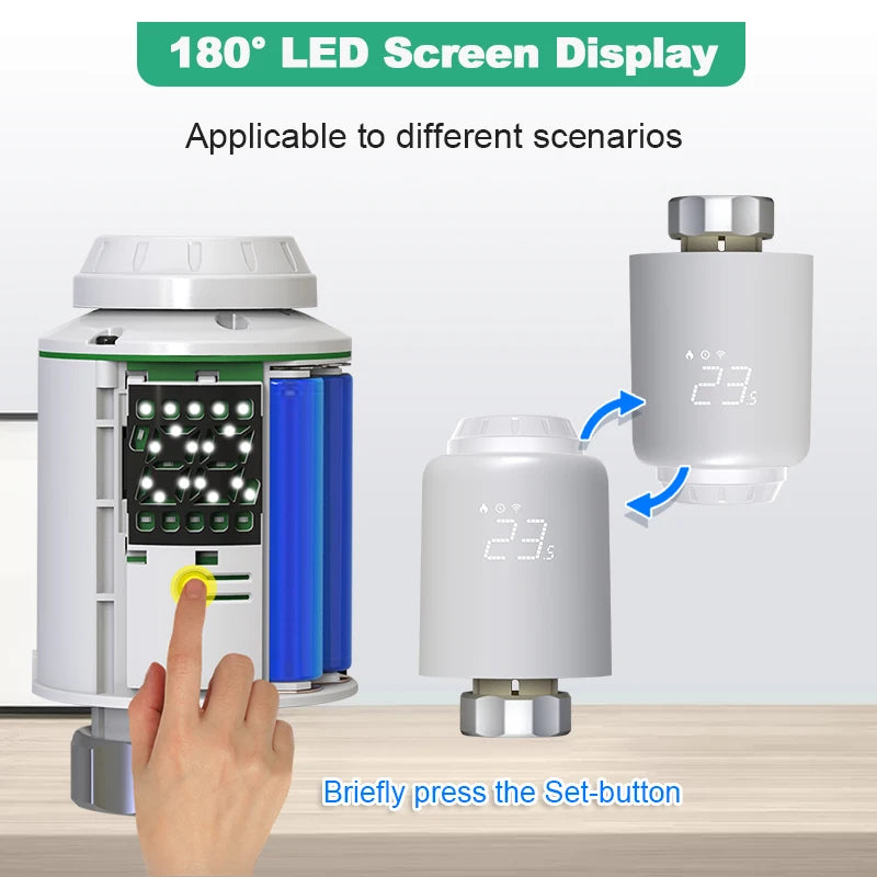 Tuya Smart Home Zigbee 3.0 Smart Thermostatic Radiator Valve Head Zigbee Thermostatic Valves TRV Compatible Google Home Alexa