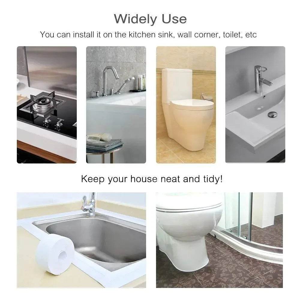 Waterproof Wall Tape Stickers Bathroom Kitchen Cardboard Seal Strip Bathroom Shower Sink Bathtub Caulk Tape Contour Home Posters - P12 Hub Europe