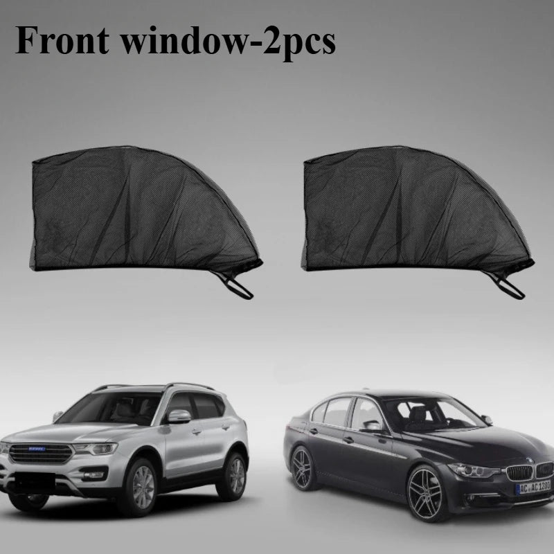 2pcs/set Car Sunshade Net Car Window Sun Visor Cover Automotive Interior