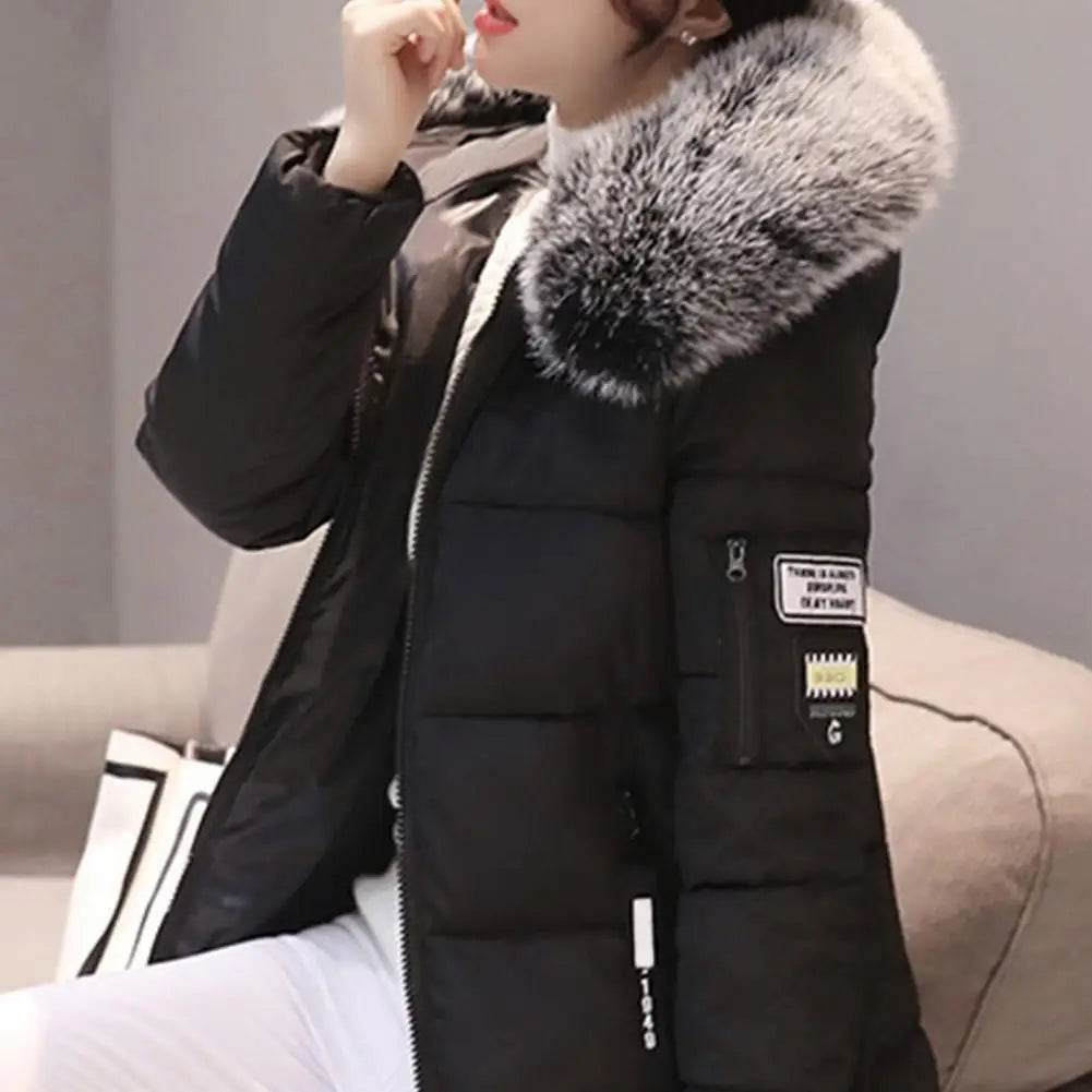 Women's Long Fur Collar Parka - P12 Hub Europe