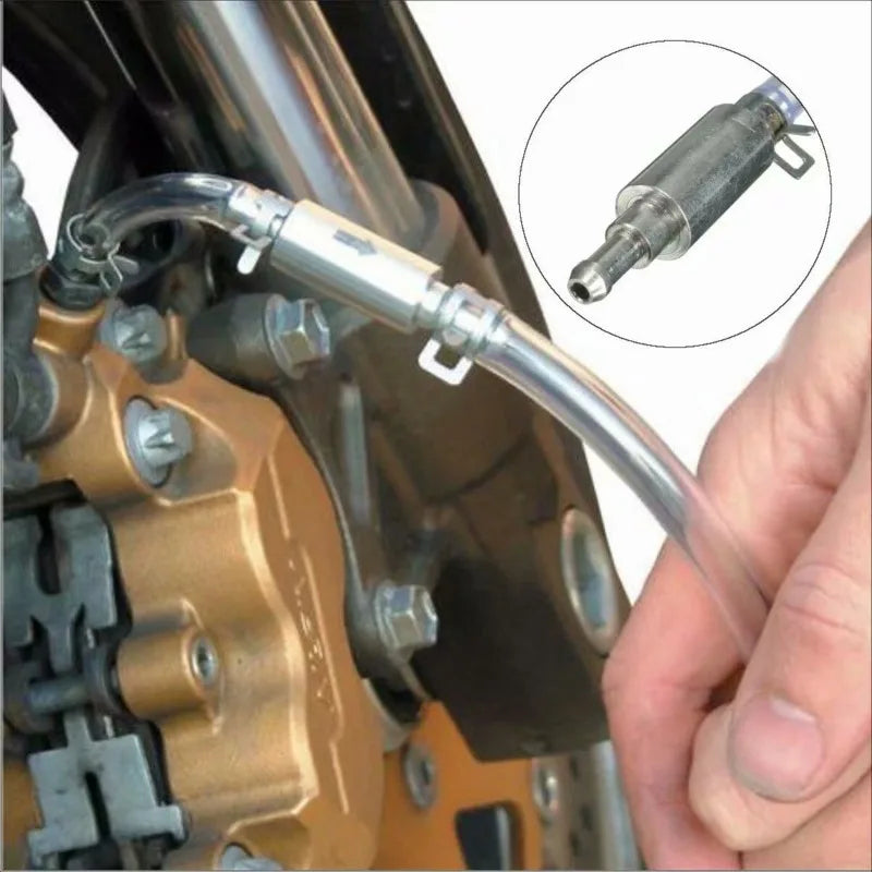 Motorcycle fuel pipe, motorcycle tool, hydraulic brake, air release tool, one-way valve, oil extraction pipe