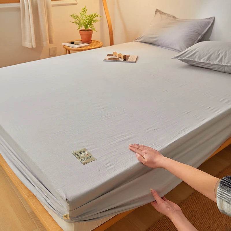 Fitted Bed Sheet Luxury Egyptian Pure Cotton Mattress Cover Bedspreads Elastic Bed Linens Soft Bedsheet (Pillowcase Can Order) - P12 Hub Europe