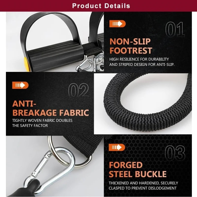 Pedal Tension Rope Elastic Resistance Band Home Fitness Equipment Abdominal Strength Training Core Workout Gear For Men Women