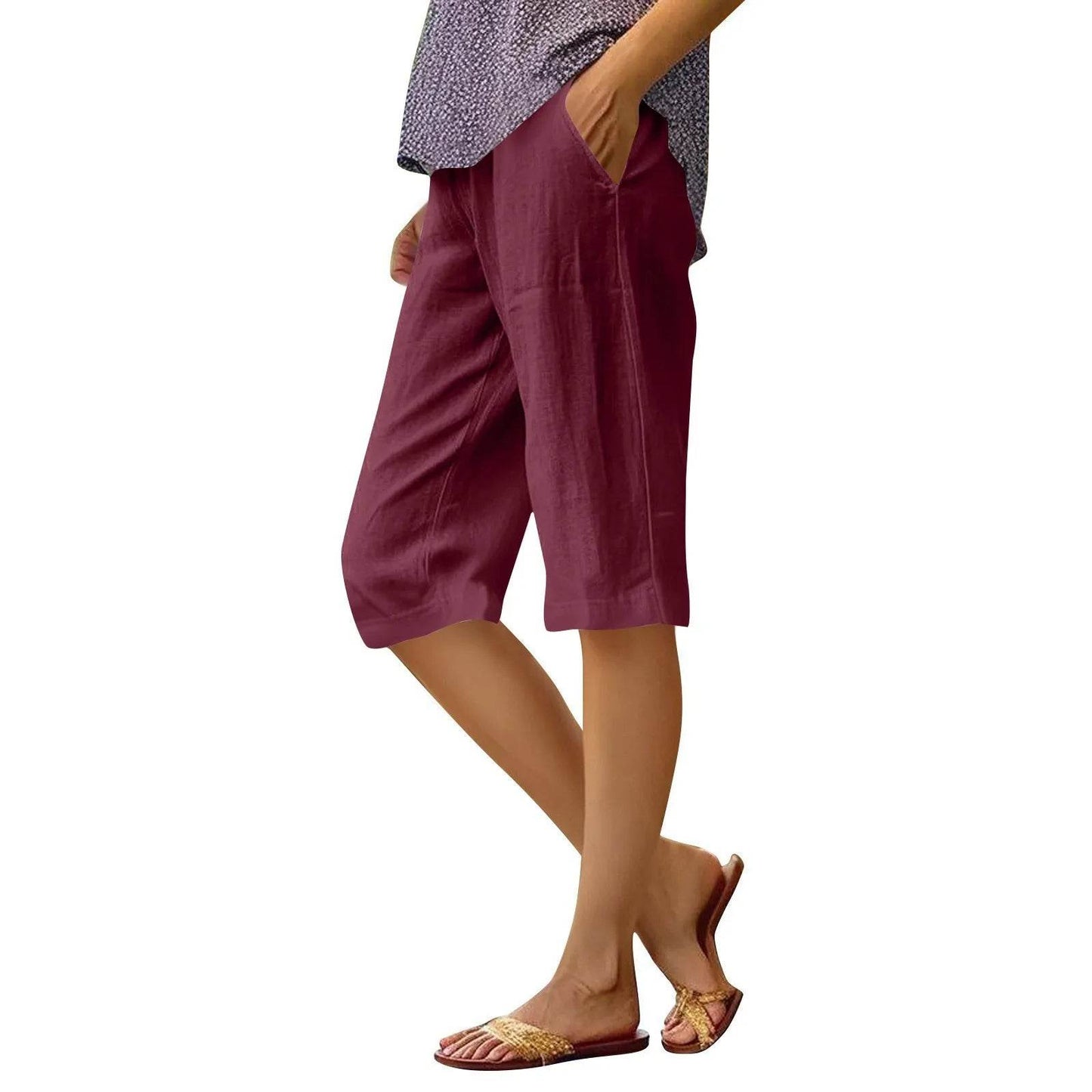 High Waist Solid Workout Capris - P12 Hub Europe