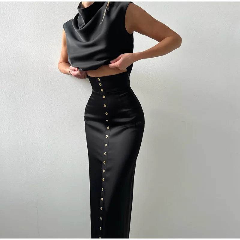 Elegant Split Skirt Crop Set - P12 Hub Europe