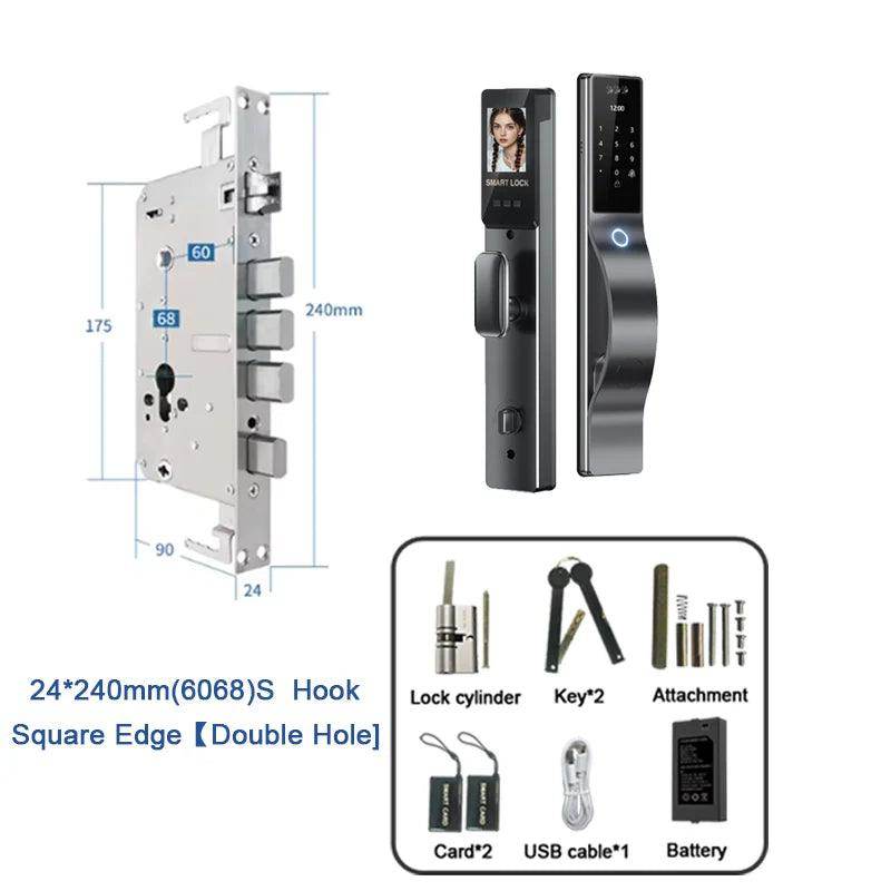 3D Face Lock WiFi, IP66, Fingerprint, Card, Code, 40-120mm - P12 Hub Europe