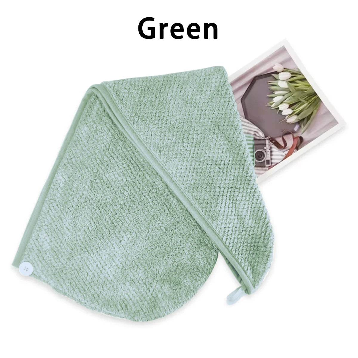 Women's dry hair towels are household items used for wiping hair, including thick and highly absorbent headscarves, quick drying - P12 Hub Europe