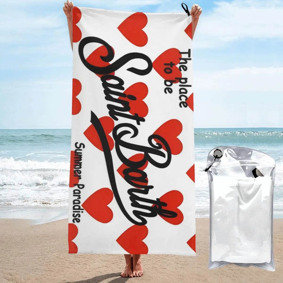 Microfiber Bath Towel S-Saint B-Barth Print Quick Dry Sandless Beach Blanket Soft Comfortable for Men Women Camping Pool Towel - P12 Hub Europe