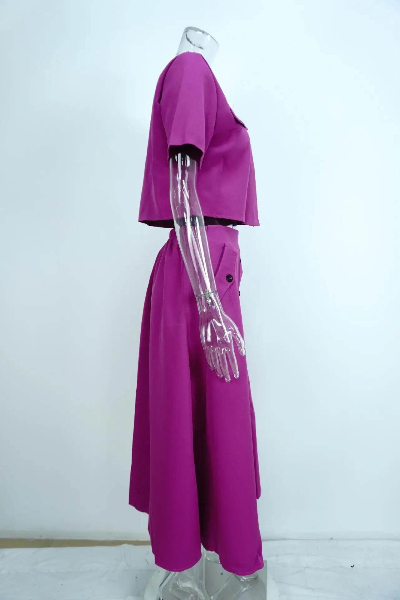 Office Crop Shirt Skirt Set - P12 Hub Europe