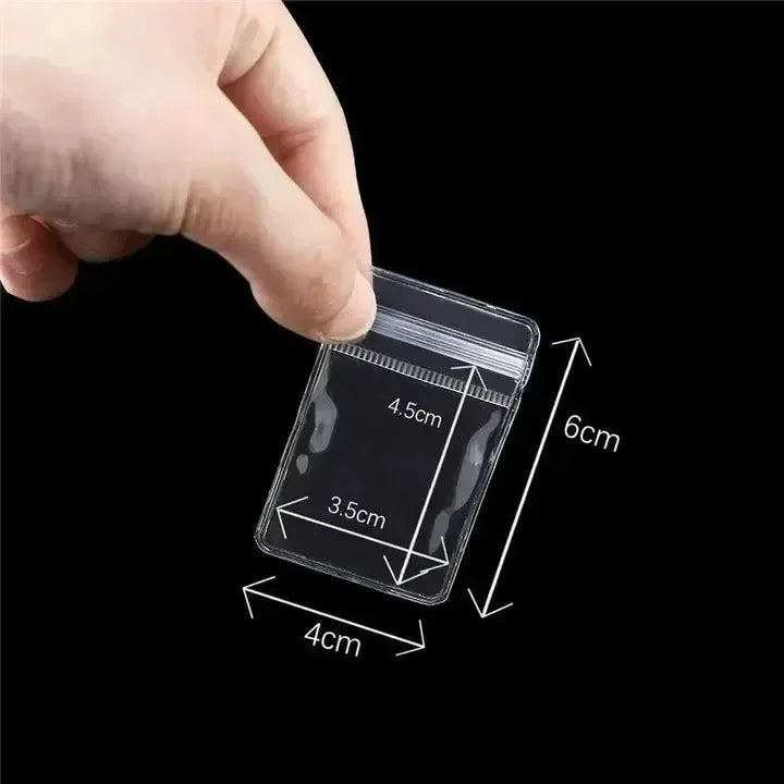 100/10Pcs PVC Jewelry Package Bags Thicken Self Sealing Pouches Anti-Oxidation Earring Necklace Clear Organizer Bag Reusable