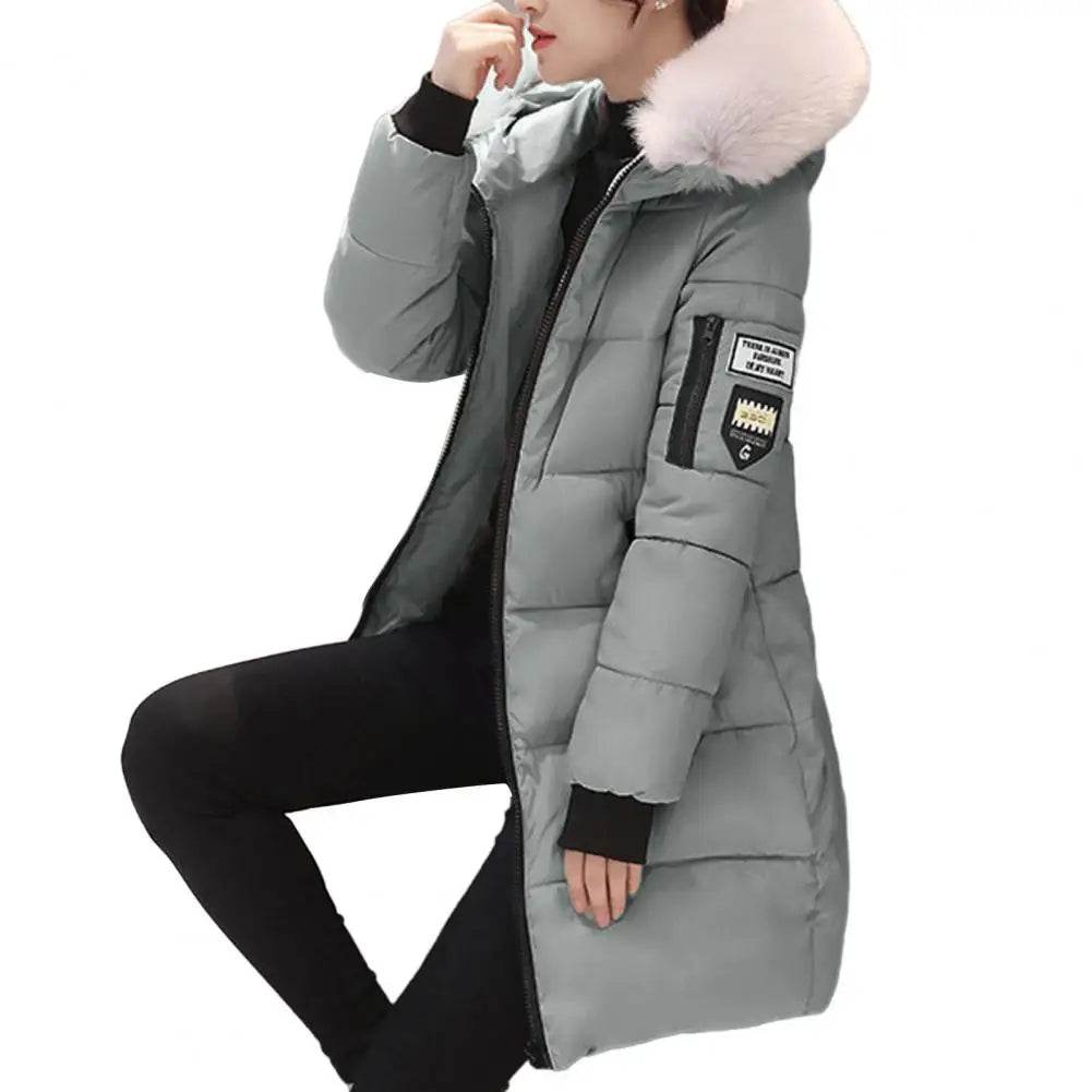 Women's Long Fur Collar Parka - P12 Hub Europe