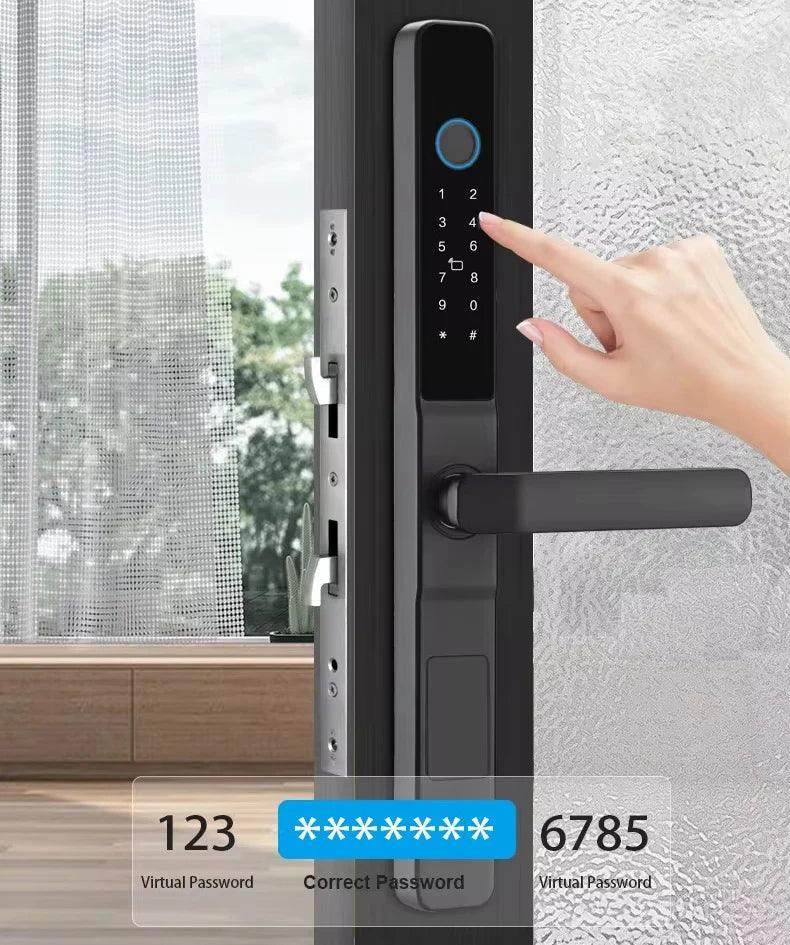 WiFi Sliding Door Lock | IP66, Fingerprint, Card, Code, Glass/Aluminum - P12 Hub Europe