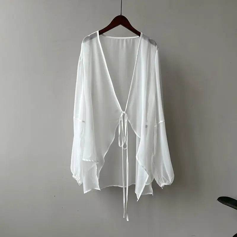 Women's V-neck Chiffon Loose Shirt - P12 Hub Europe