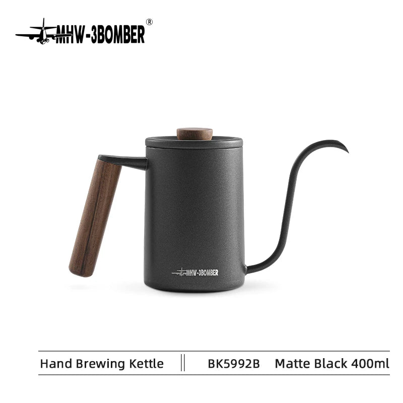MHW-3BOMBER Pour Over Coffee Kettle 400ml/600ml Stainless Steel Gooseneck Tea Water Pot Chic Cafe Barista Kitchen Accessories