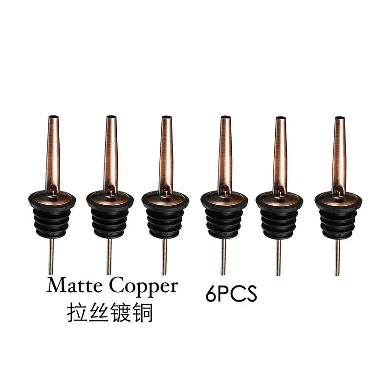 6PCS Stainless Steel Wine Pourer Stopper Bottle Pourer Spout Stopper Speed Pourer Bar Wine Accessories Set of 6 - P12 Hub Europe