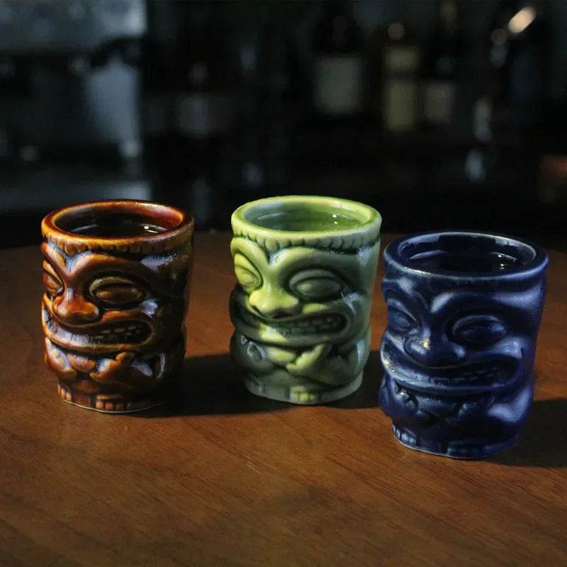 60ml Tiki Mug Hawaiian Cocktail Cup Creative Wine Bar Tools Beverage Cups Gifts for Friends Luxury Decoration Ceramic Funny Cup - P12 Hub Europe