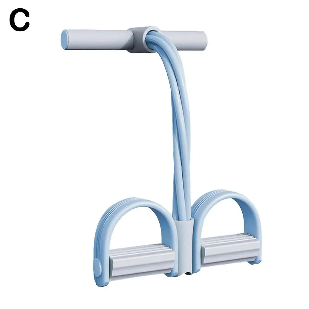 4 Tube Pedal Tensioner Portable Resistance Band Sit Up Fitness Equipment Yoga Stretching Tummy Trimmer Pull Rope Equipment