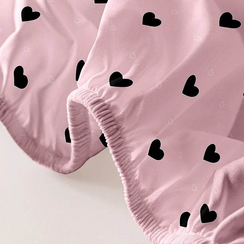 1 Piece of Heart Inspired Rhinoceros Powder Pattern Frosted Bedsheet, Bedroom Printed Bedspread, Bedding (Excluding Pillowcases) - P12 Hub Europe