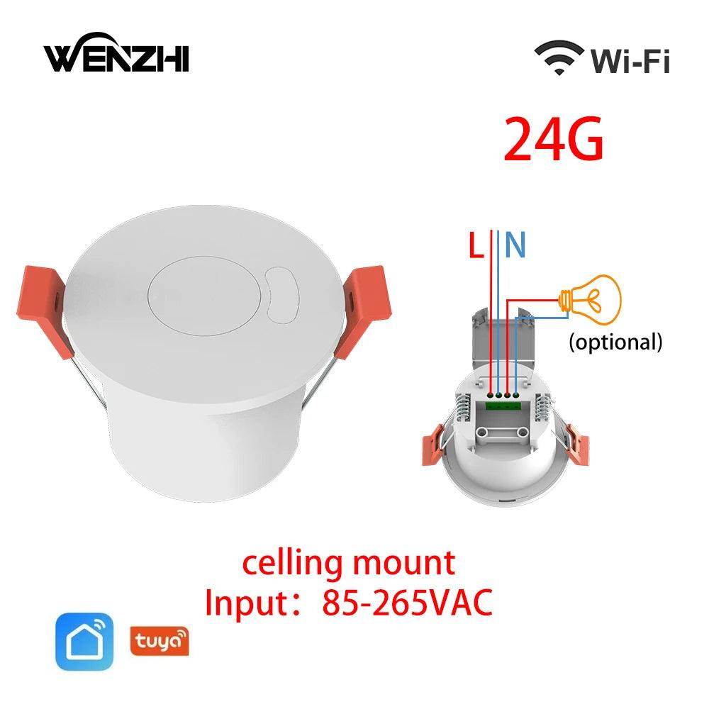 Radar Presence Sensor | WiFi/Zigbee, 16A Relay, Tuya - P12 Hub Europe