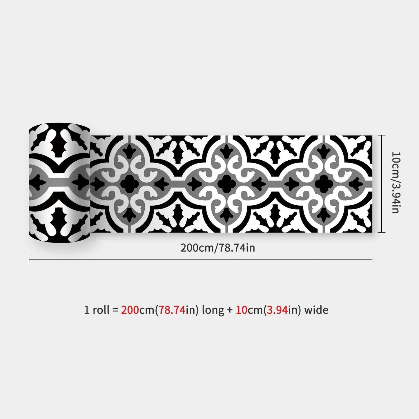 41 Styles Baseboard Stickers Waterproof Peel & Stick Waistline Wall Sticker Floor Border Sticker For Kitchen Bathroom 10x200cm - P12 Hub Europe