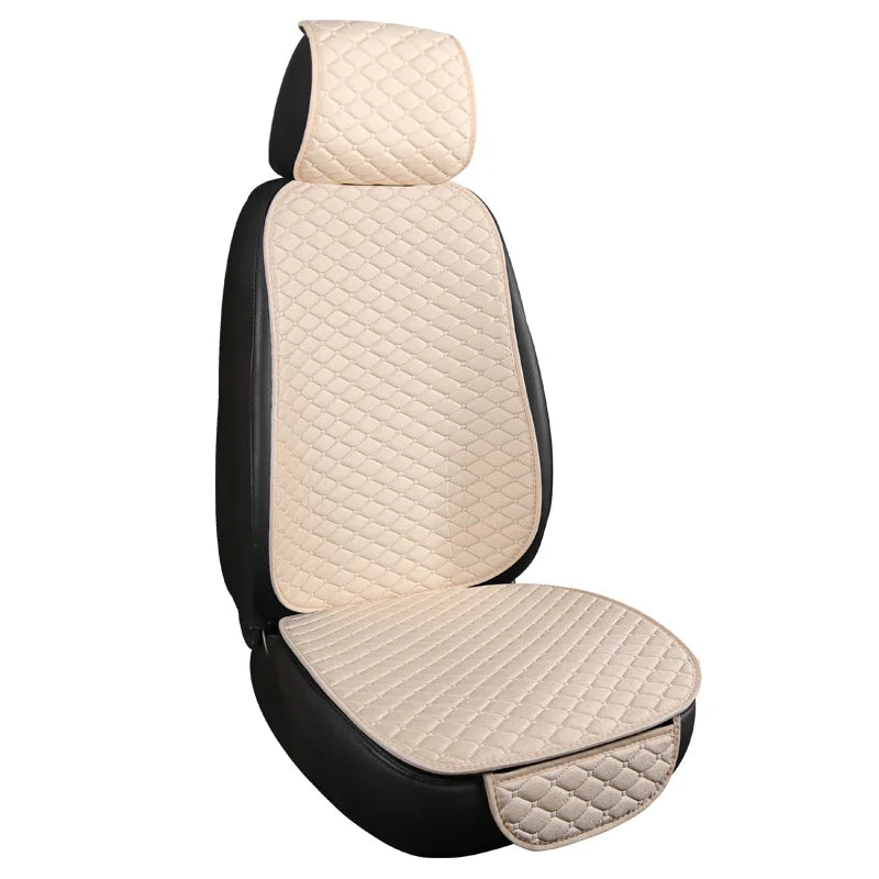 3Pcs Cotton and linen Car Seat Cover Set Universal Car Seat Cover Cushion All Season Car Seat Protector Interior Car Accessories