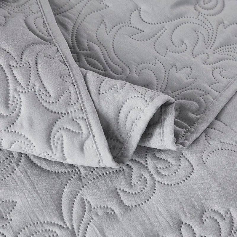 WOSTAR Quilted thicken flat bed sheet summer bedspread solid jacquard couple bed linens luxury double bed bedding king size - P12 Hub Europe