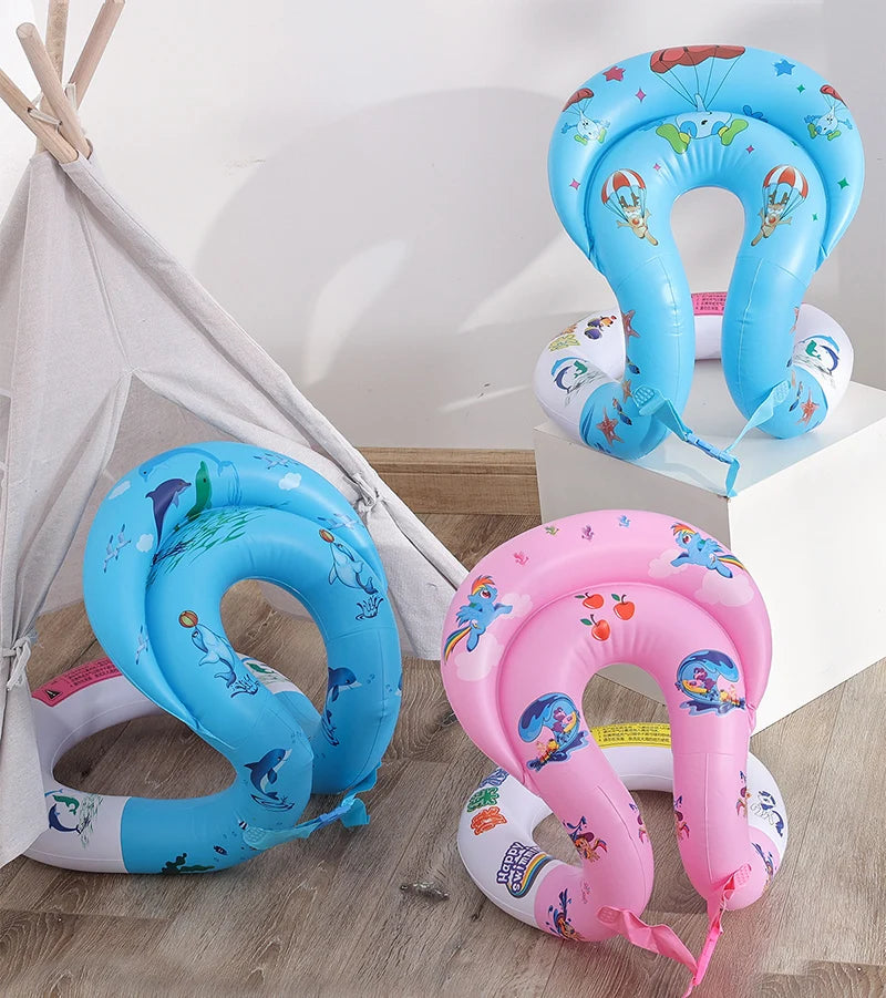 Baby Pool Float Inflatable Swimming Ring Vest Child Water Play Equipment Safety Buckle Dual Airbags Swimming Jacket for Kids 2-6