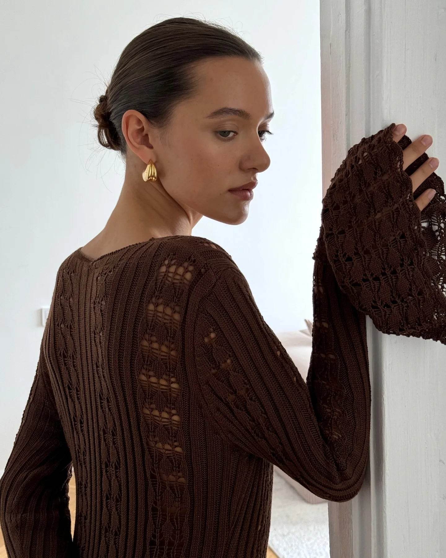 See-Through Knit Cardigan Dress - P12 Hub Europe