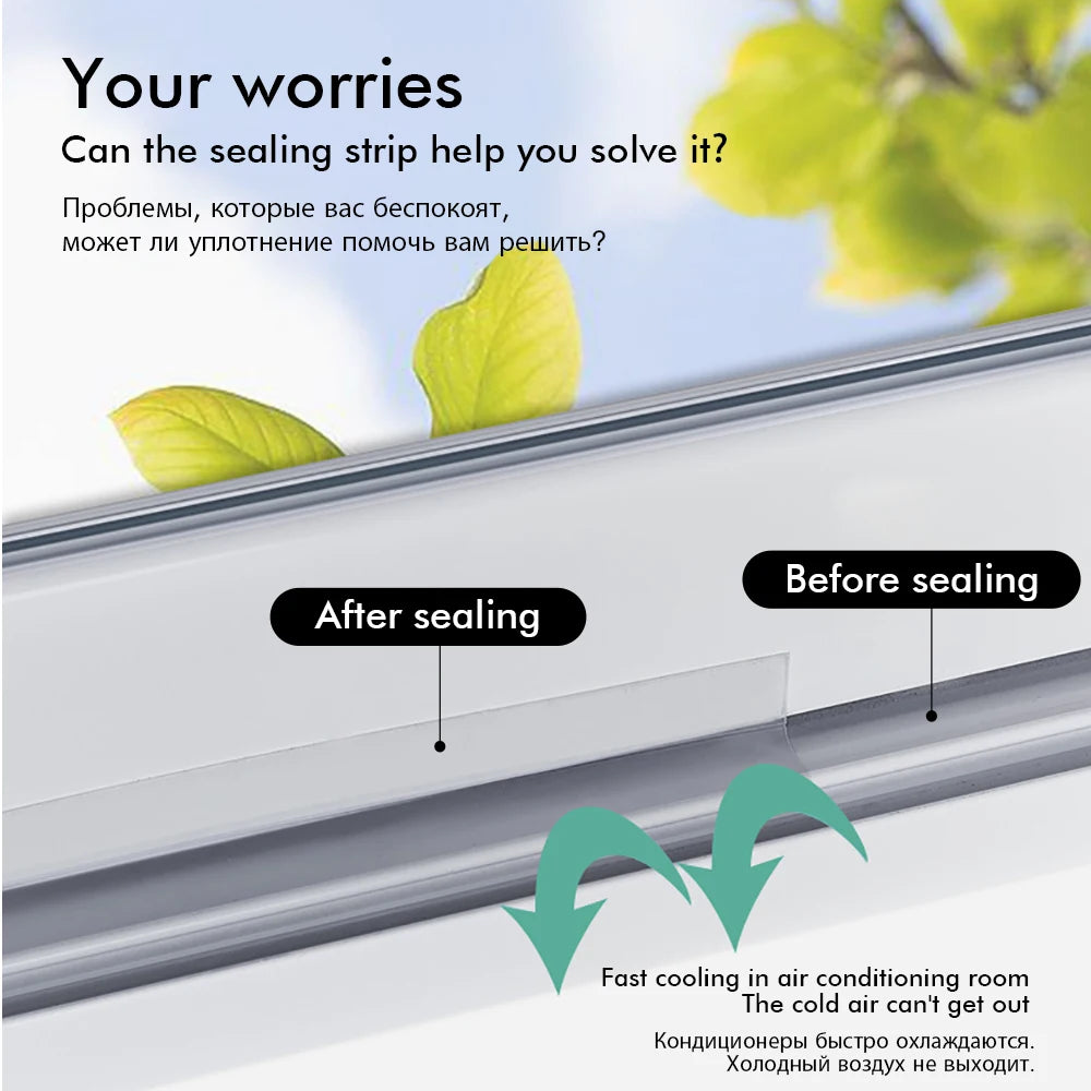 Car Door Window Seal Strip Transparent Weather Stripping Silicone Sealing Tape for RV Caravan Camper Motorhome Boat Door