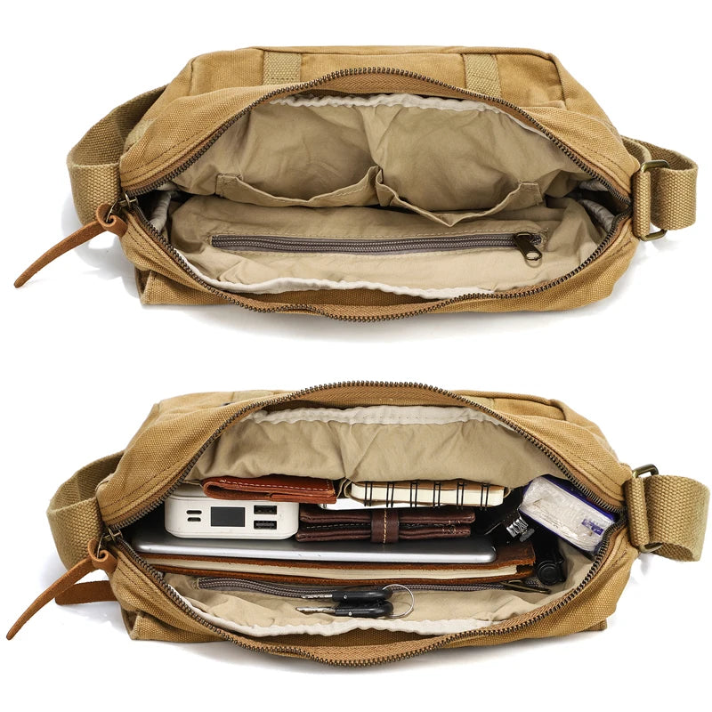 Fashion Canvas Single Shoulder Bag Men Women Unisex Travel Crossbody Bag Outdoor Casual Satchel Vintage Messenger Bags