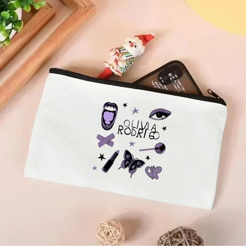 Vintage Olivia Rodrigo Guts Tour Canvas Tote Bag Cosmetic Bag Large Capacity Shopping Bags Shoulder Handbag Eco Girl Handbags