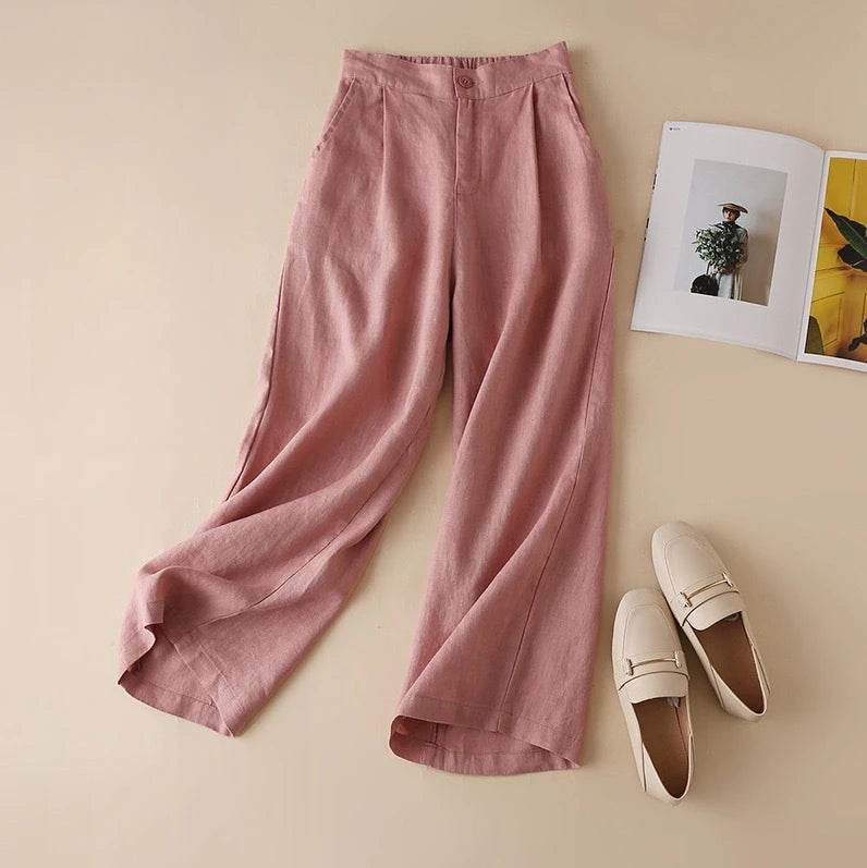 Women's Wide-Leg Linen Pants - P12 Hub Europe