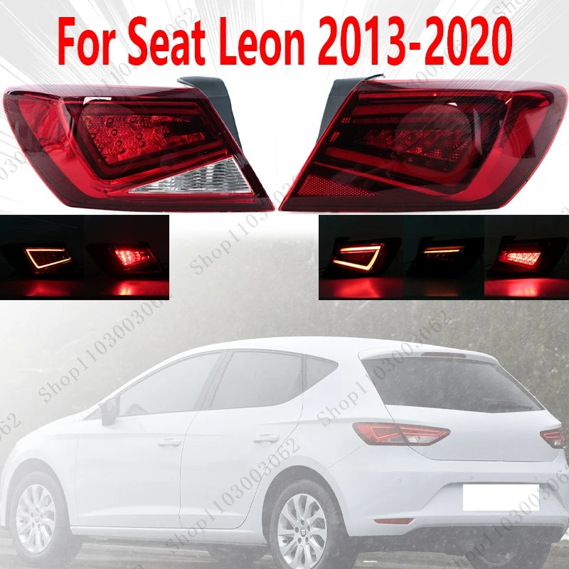 Tail lights For Seat Leon 2013-2017 2017-2021 Auto Parts Rear Bumper Headlight Assembly Turn Signal Brake Warning Light