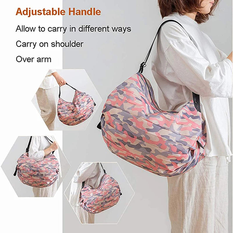 Foldable Storage Bag With Handle Portable Travel Camouflage Handbags 2024 New Large Capacity Shopping Bag High Quality