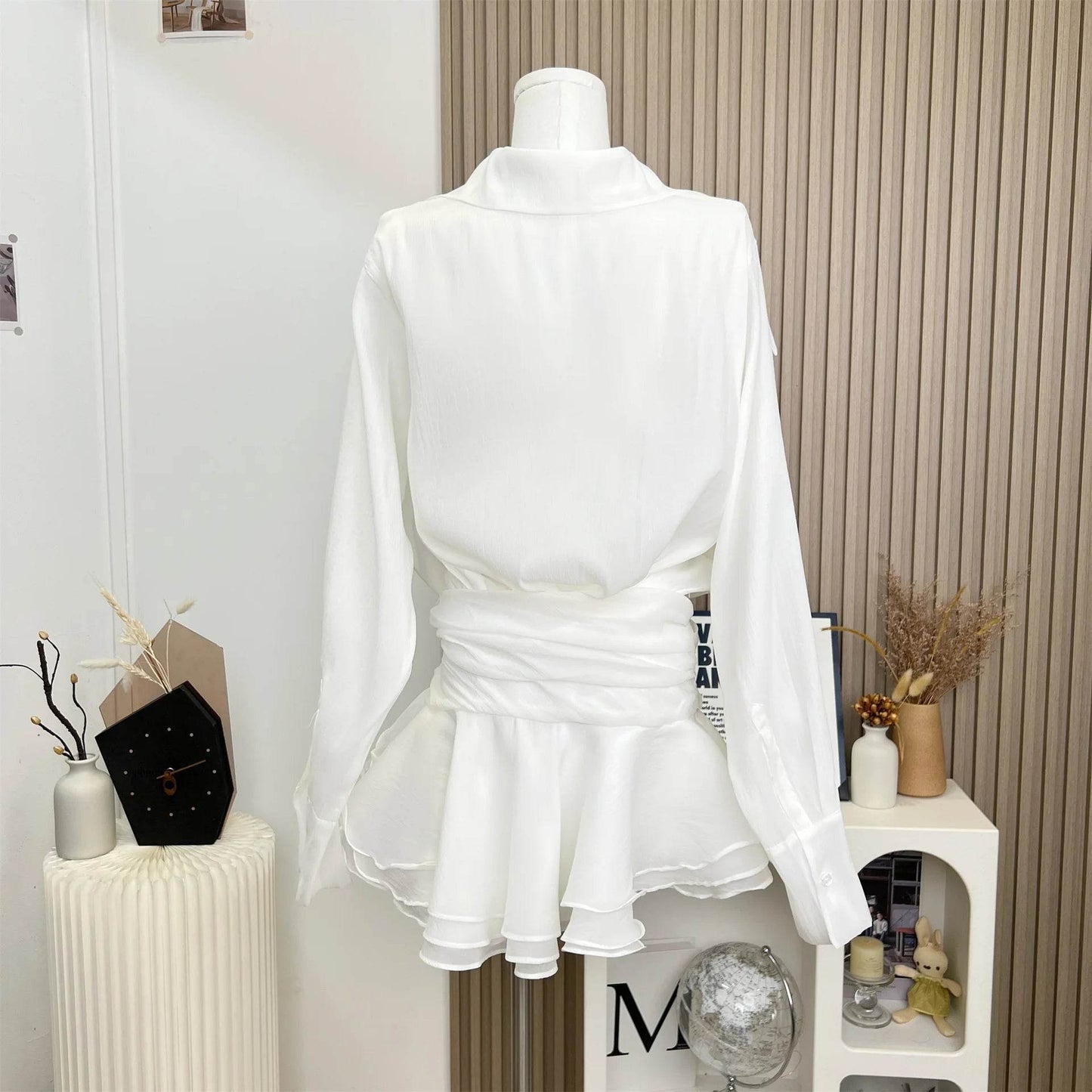 White Ruffled Nightclub Mini Dress - P12 Hub Europe