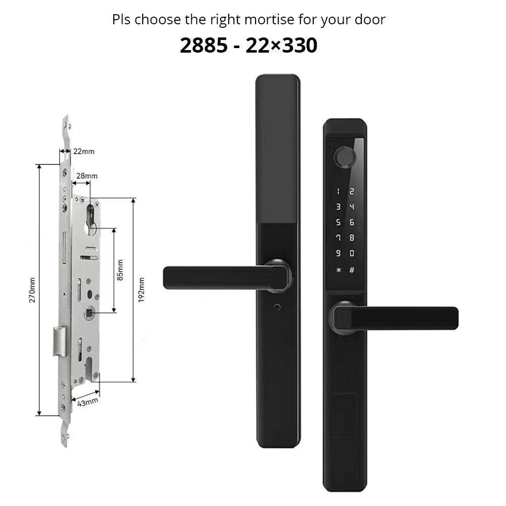 Fingerprint WiFi Smart Lock , App, Glass/Patio Door, IP68 - P12 Hub Europe
