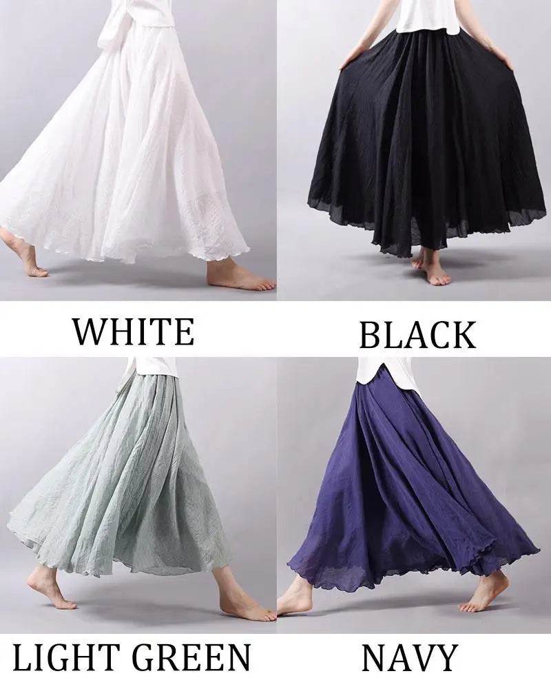 Women's Elegant Linen Maxi Skirt - P12 Hub Europe