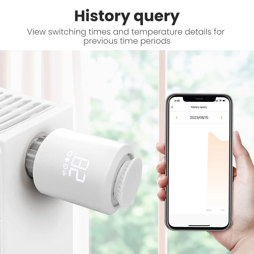 AVATTO Tuya ZigBee3.0 Thermostat Radiator Actuator Smart TRV Thermostatic Valve Controller Works With Alexa Google Home Alice