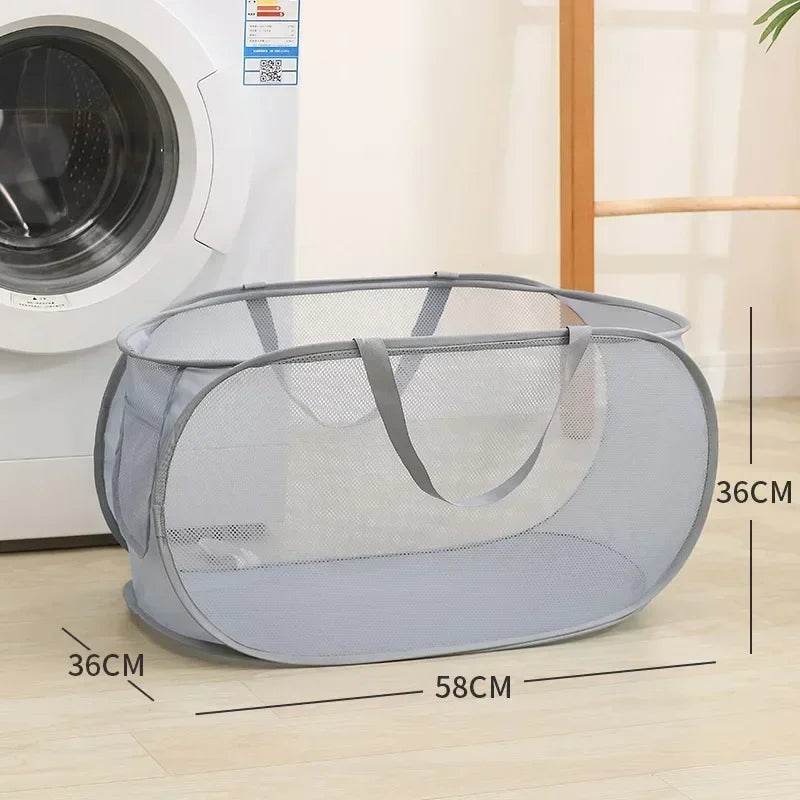 Durable Collapsible Mesh Laundry Hamper - P12 Hub Europe