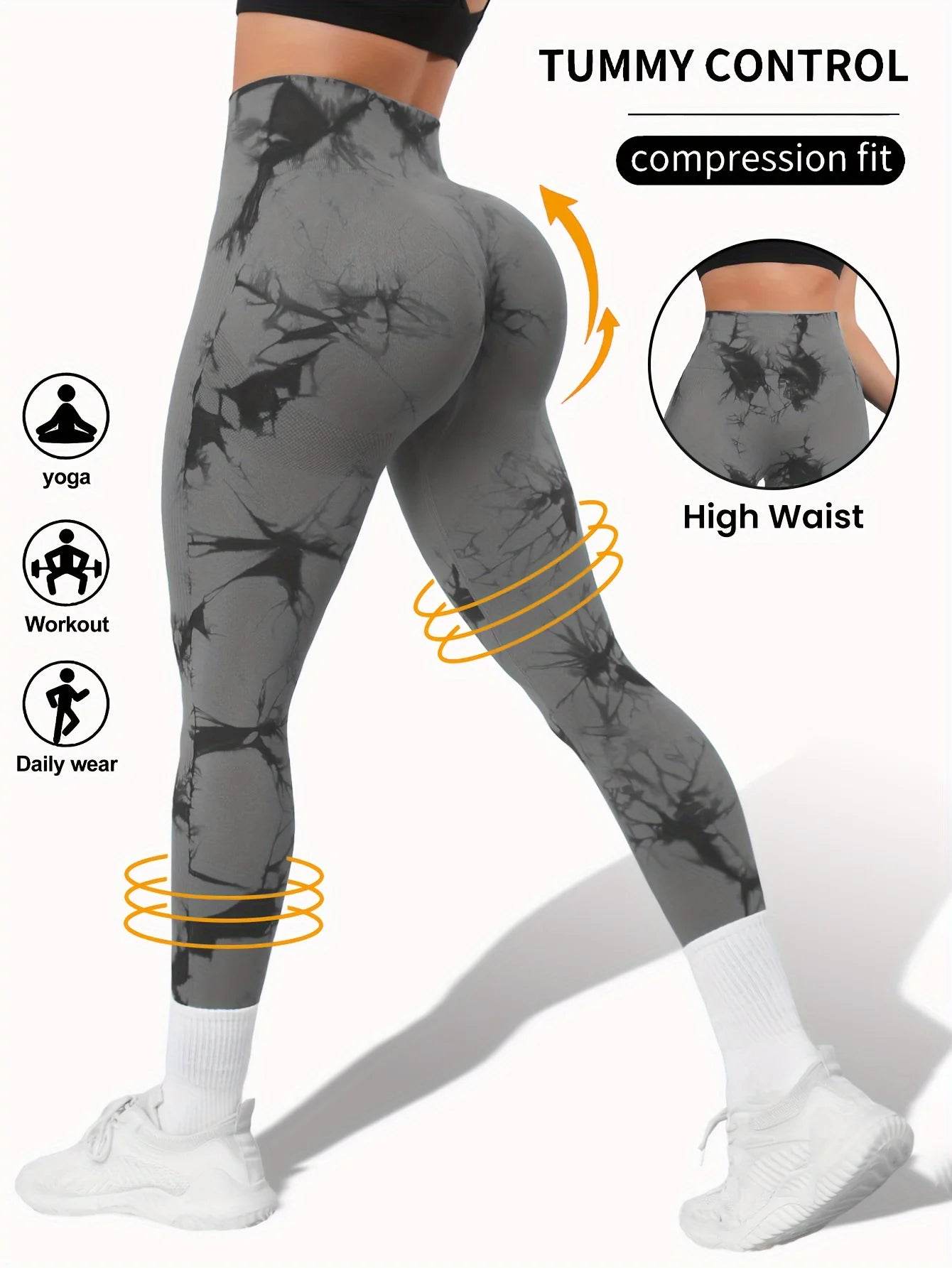 Tie Dye Seamless Butt Lift Leggings - P12 Hub Europe