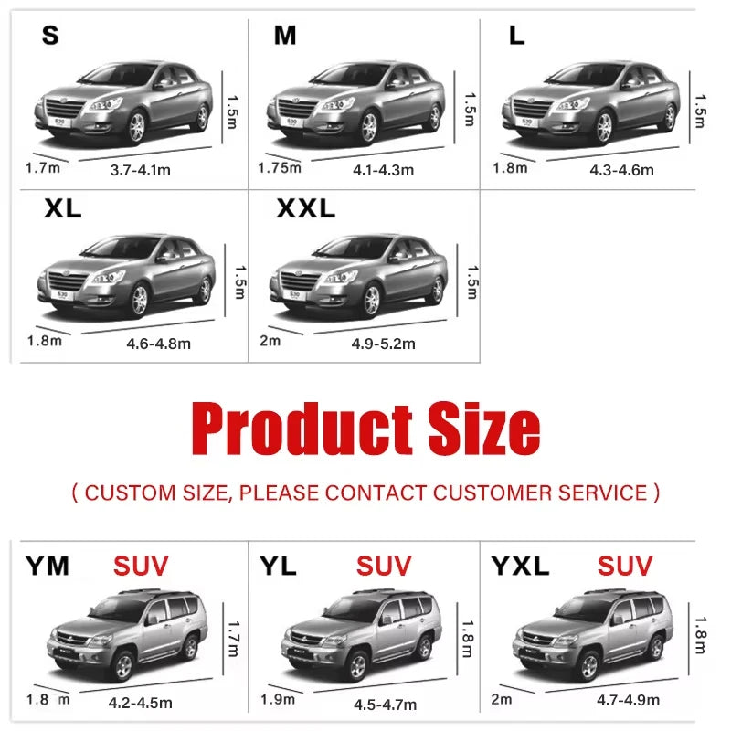 Car Covers Outdoor Waterproof Sun Rain Snow Protection UV Auto Cover Universal For SUV/Sedan/Hatchbac Car Protective Full Covers
