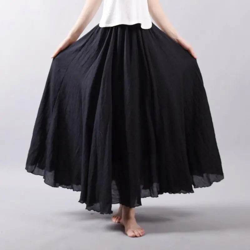 Women's Elegant Linen Maxi Skirt - P12 Hub Europe