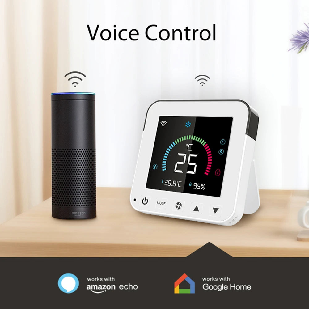 Tuya WiFi Air Conditioner Thermostat USB Power IR Temperature Humidity LCD Touch Screen Infrared Controller Google Home Alexa