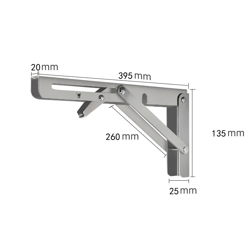 Motorhome Silver Finish Thickened Stainless Steel Mini Folding Table Car Accessories Campervan Folding Bracket Table Shelf
